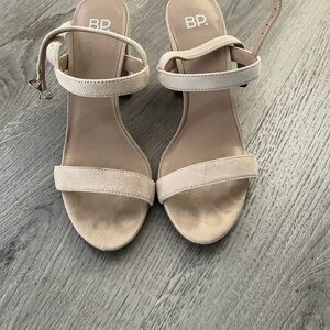 BP Women's Beige Heeled Sandals